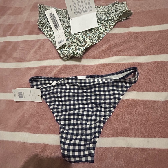 Aerie Gingham and Floral Bikini Bottoms